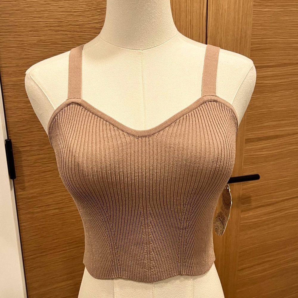 Altar'd State Women's ribbed tan tank top size small excellent condition